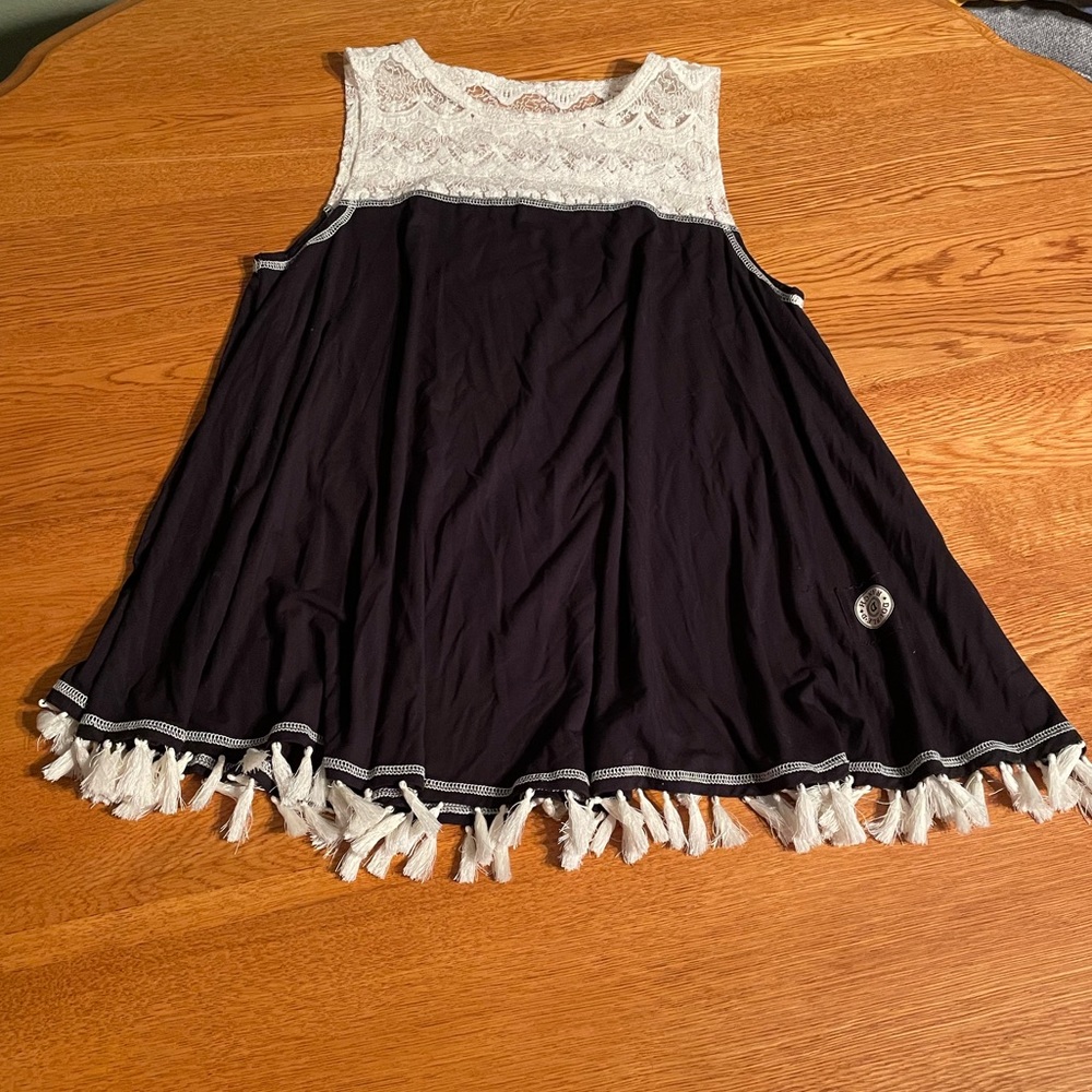 Black and White Double-D Tank Top